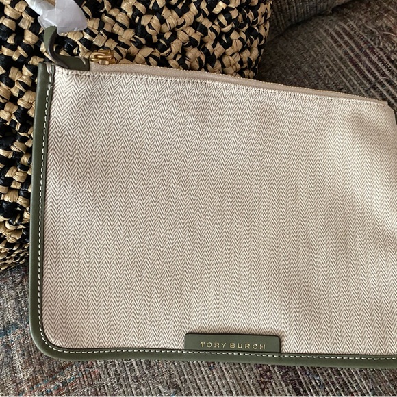 Tory Burch Ella Straw Box Weave Basket Tote. - Picture 11 of 16